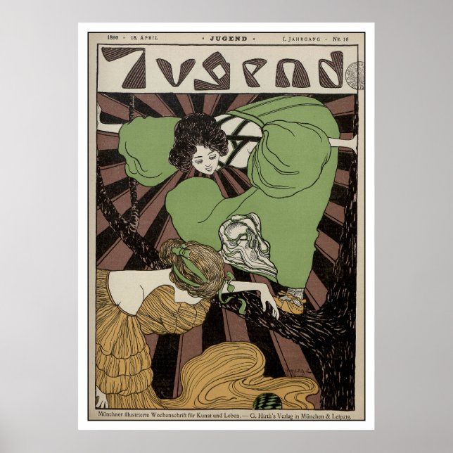 Two Girls - Art Nouveau Poster (Front)