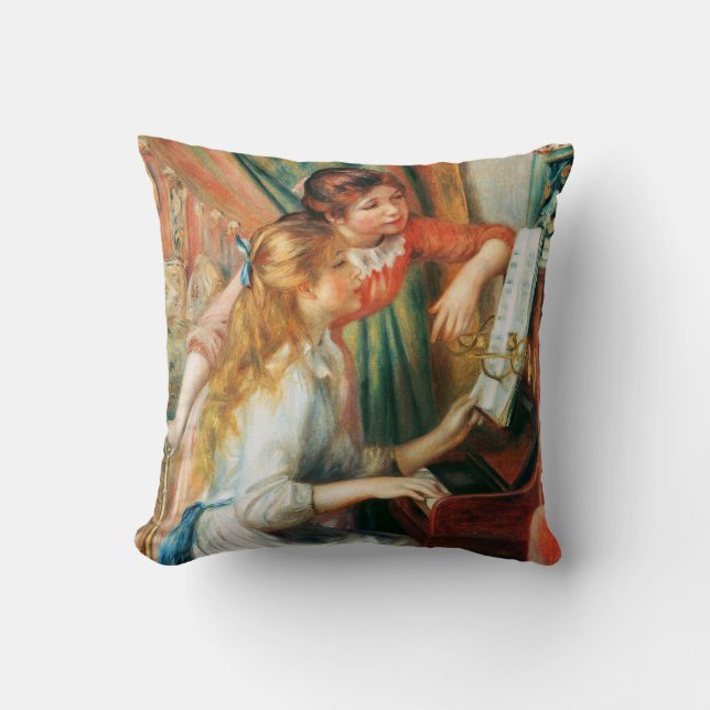 Two Girls at the Piano by Renoir Cushion (Front)