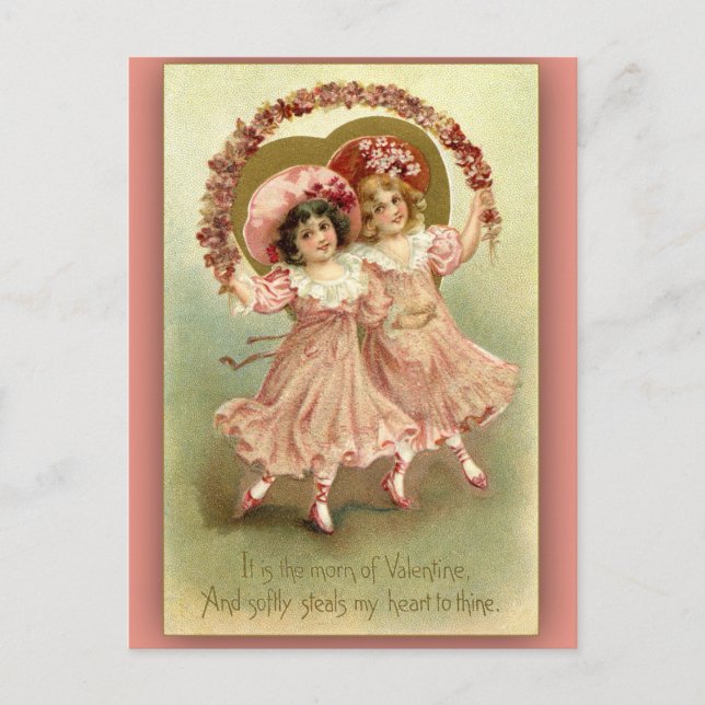 Two Girls Dancing Valentine Card (Front)
