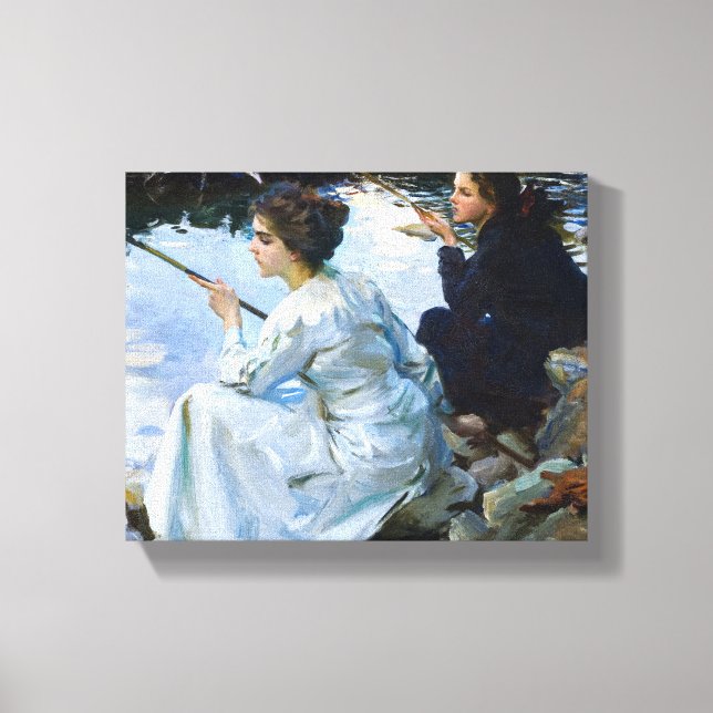 Two Girls Fishing, 1912 by John Singer Sargent Canvas Print (Front)