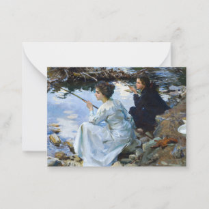 Two Girls Fishing, 1912 by John Singer Sargent Card