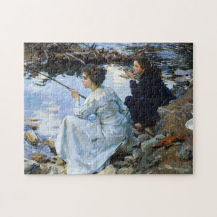 Two Girls Fishing, 1912 by John Singer Sargent Jigsaw Puzzle