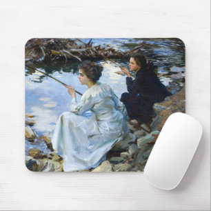 Two Girls Fishing, 1912 by John Singer Sargent Mouse Mat