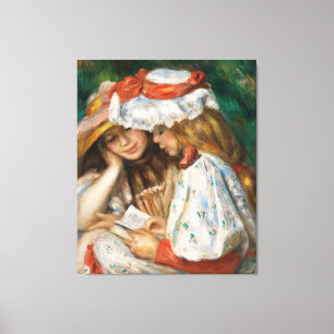 Two Girls Reading by Pierre-Auguste Canvas Print
