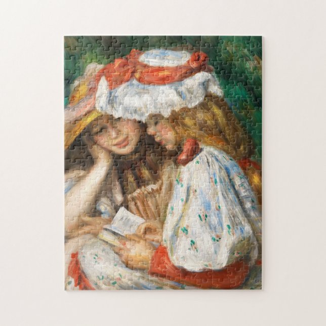 Two Girls Reading By Pierre Auguste Renoir Jigsaw Puzzle (Vertical)