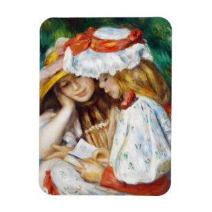 Two Girls Reading Pierre Auguste Renoir painting Magnet