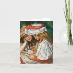 Two Girls Reading - Renoir Impressionist Painting Card