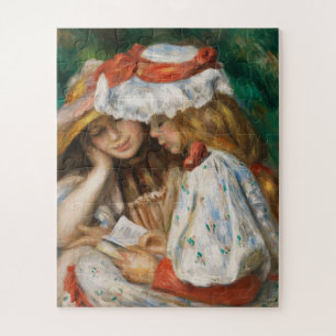 Two Girls Reading - Renoir Impressionist Painting Jigsaw Puzzle