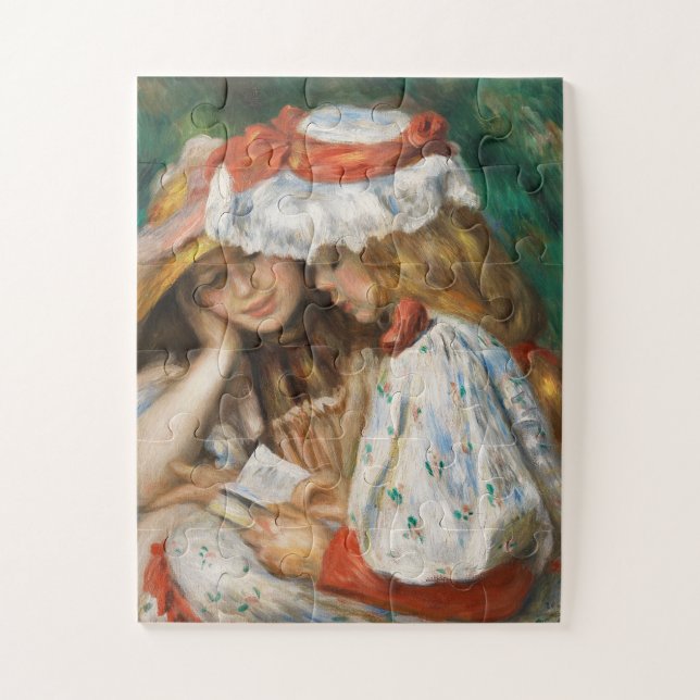 Two Girls Reading - Renoir Impressionist Painting Jigsaw Puzzle (Vertical)
