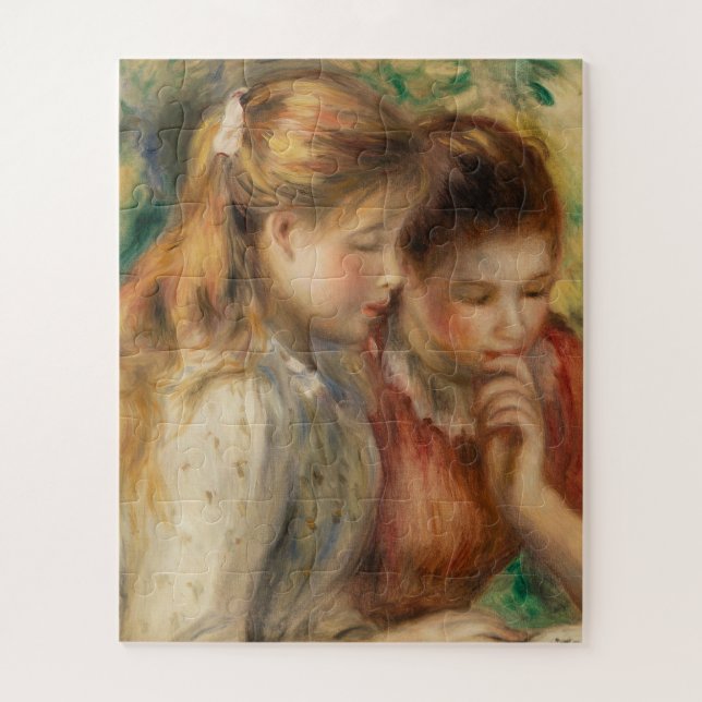 Two Girls Reading - Renoir Impressionist Painting Jigsaw Puzzle (Vertical)