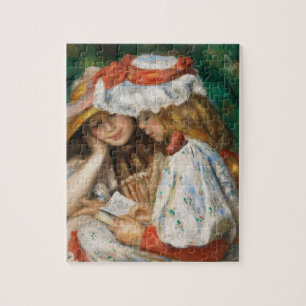 Two Girls Reading - Renoir Impressionist Painting Jigsaw Puzzle