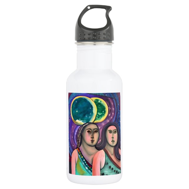 Two Girls Under the Moons 532 Ml Water Bottle (Front)