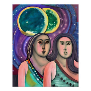 Two Girls Under the Moons Poster