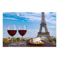 Two glasses of wine in cafe in Paris