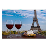 Two glasses of wine in cafe in Paris