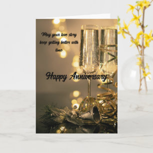 Two Glasses, One Love – Lovely Anniversary Card
