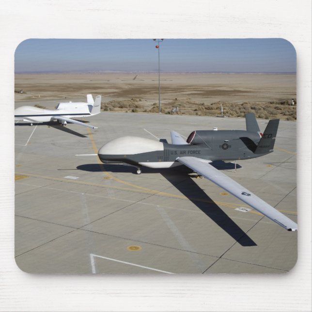 Two Global Hawks parked on a ramp Mouse Mat (Front)
