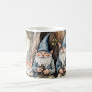 Two Gnomes and a Cat Coffee Mug