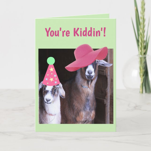 Two Goats Funny Birthday Card (Front)