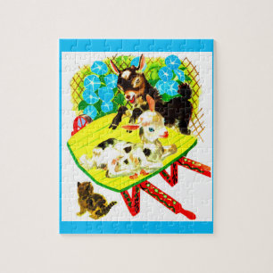 two goats one kitten jigsaw puzzle