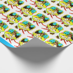 two goats one kitten wrapping paper