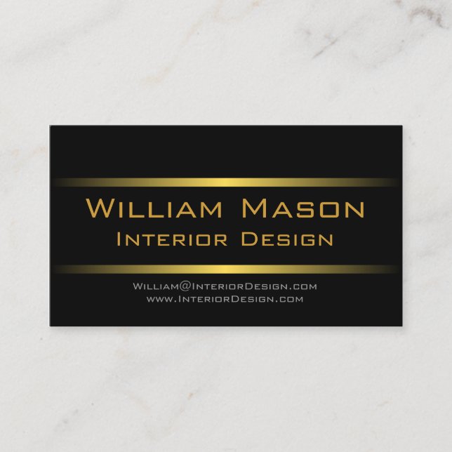 Two Gold Stripes Professional Business Card (Front)