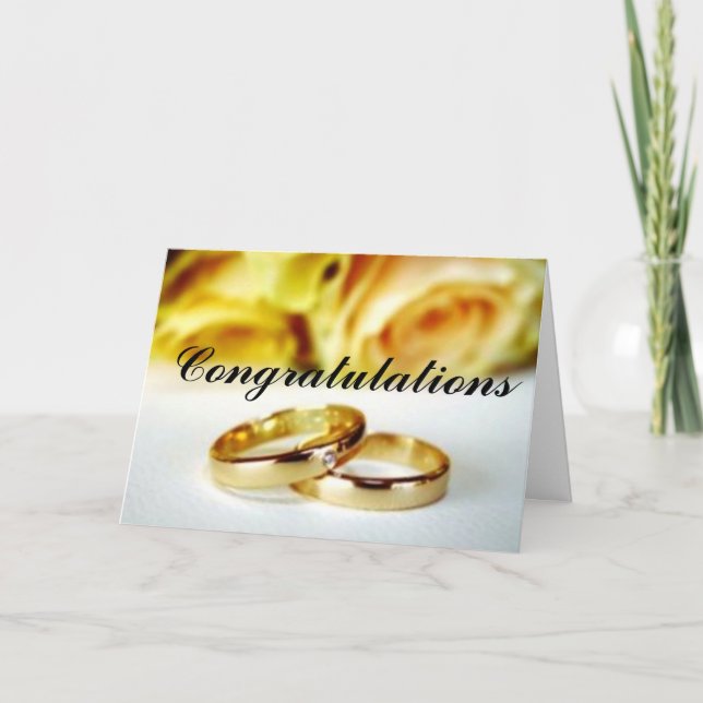 Two Gold Wedding Rings Card (Front)