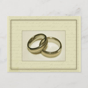 Two gold wedding rings postcard
