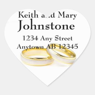 Two Gold Wedding Rings Return Address Label
