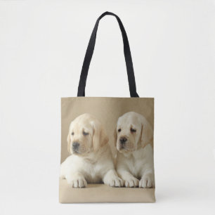 Two Golden Labrador Puppies Tote Bag