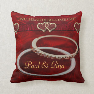 Two Golden Wedding Rings Cushion