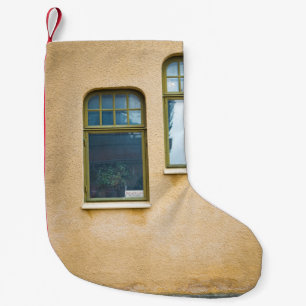 TWO GRAY FRAME GLASS WINDOWS SMALL CHRISTMAS STOCKING