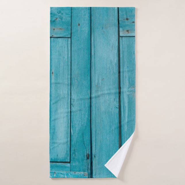 Two gray wooden doors bath towel (Bath Towel)