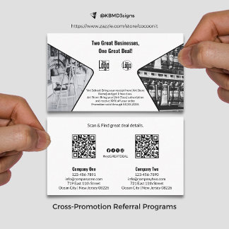 Two Great Businesses, One Co-Branded Black & White Referral Card