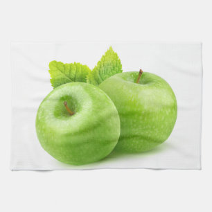 Two green apples tea towel