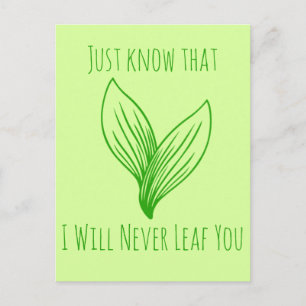 Two Green Leaves Intertwined Postcard
