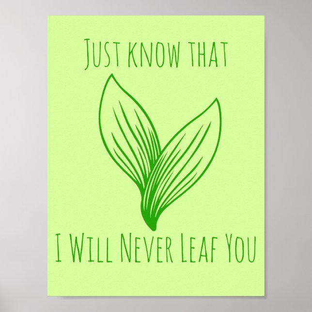 Two Green Leaves Intertwined Poster (Front)