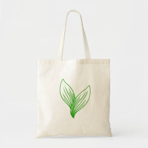 Two Green Leaves Intertwined Tote Bag