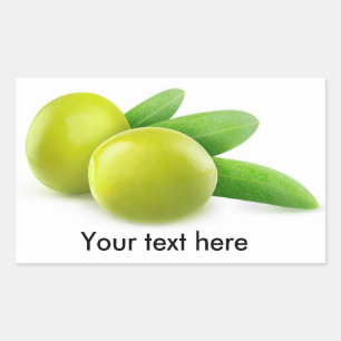 Two green olives rectangular sticker