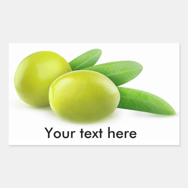 Two green olives rectangular sticker (Front)