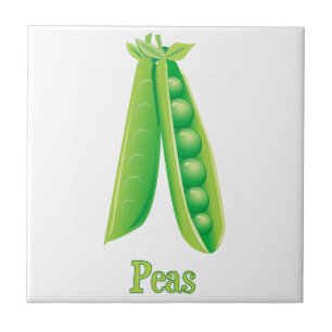 Two Green Peas in Pods Decorative Kitchen Tile