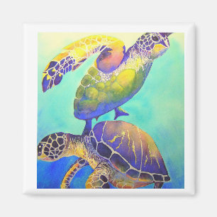 Two Green Sea Turtles Magnet