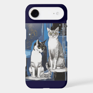 Two Grey Cats on an Abstract Background