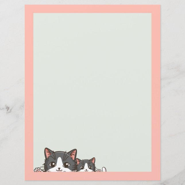 Two grey kittens Paper Sheet (Front)