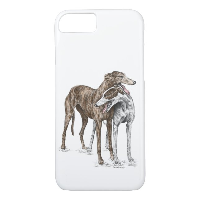 Two Greyhound Friends Dog Art Case-Mate iPhone Case (Back)