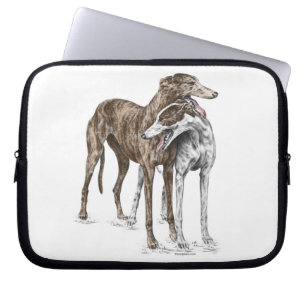 Two Greyhound Friends Dog Art Laptop Sleeve