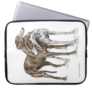 Two Greyhound Friends Dog Art Laptop Sleeve