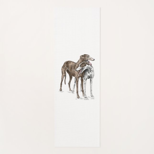Two Greyhound Friends Dog Art Yoga Mat (Front)