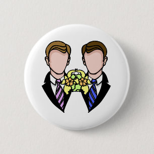 Two Grooms 6 Cm Round Badge