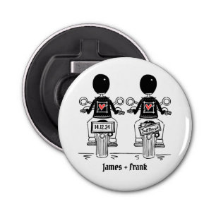 Two Grooms Biker Motorcycle Wedding Favour Bottle Opener